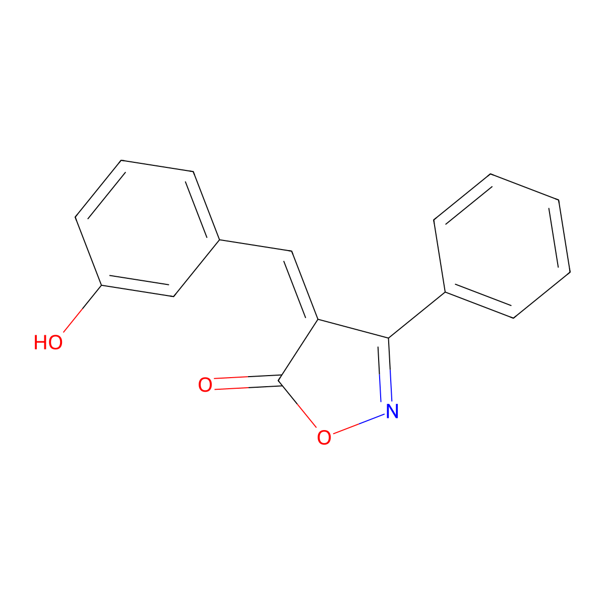 5(4H)-Isoxazolone, 4-[(3-hydroxyphenyl)methylene]-3-phenyl- molecular structure, CAS 54754-44-8