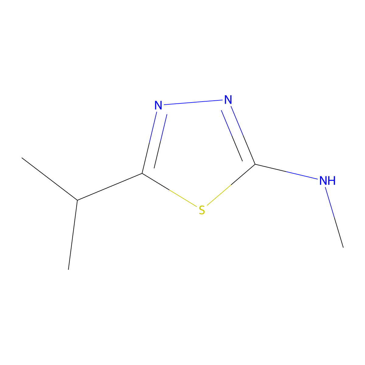 5-Isopropyl-N-methyl-1,3,4-thiadiazol-2-amine molecular structure, CAS 54759-66-9