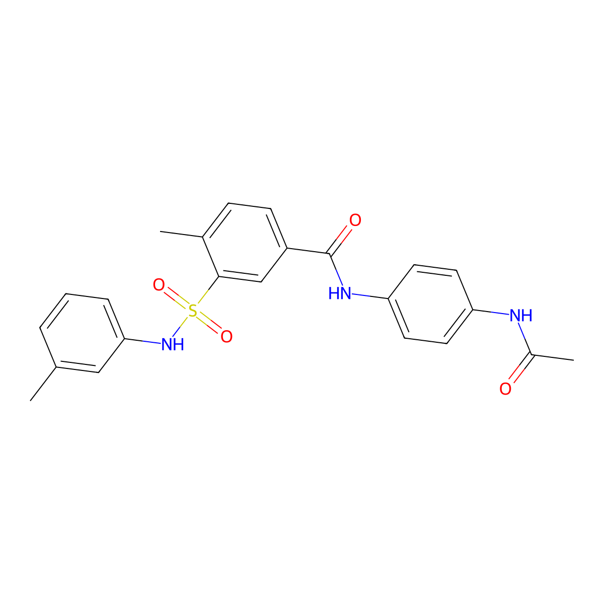 N-(4-acetamidophenyl)-4-methyl-3-[(3-methylphenyl)sulfamoyl]benzamide molecular structure, CAS 5476-66-4