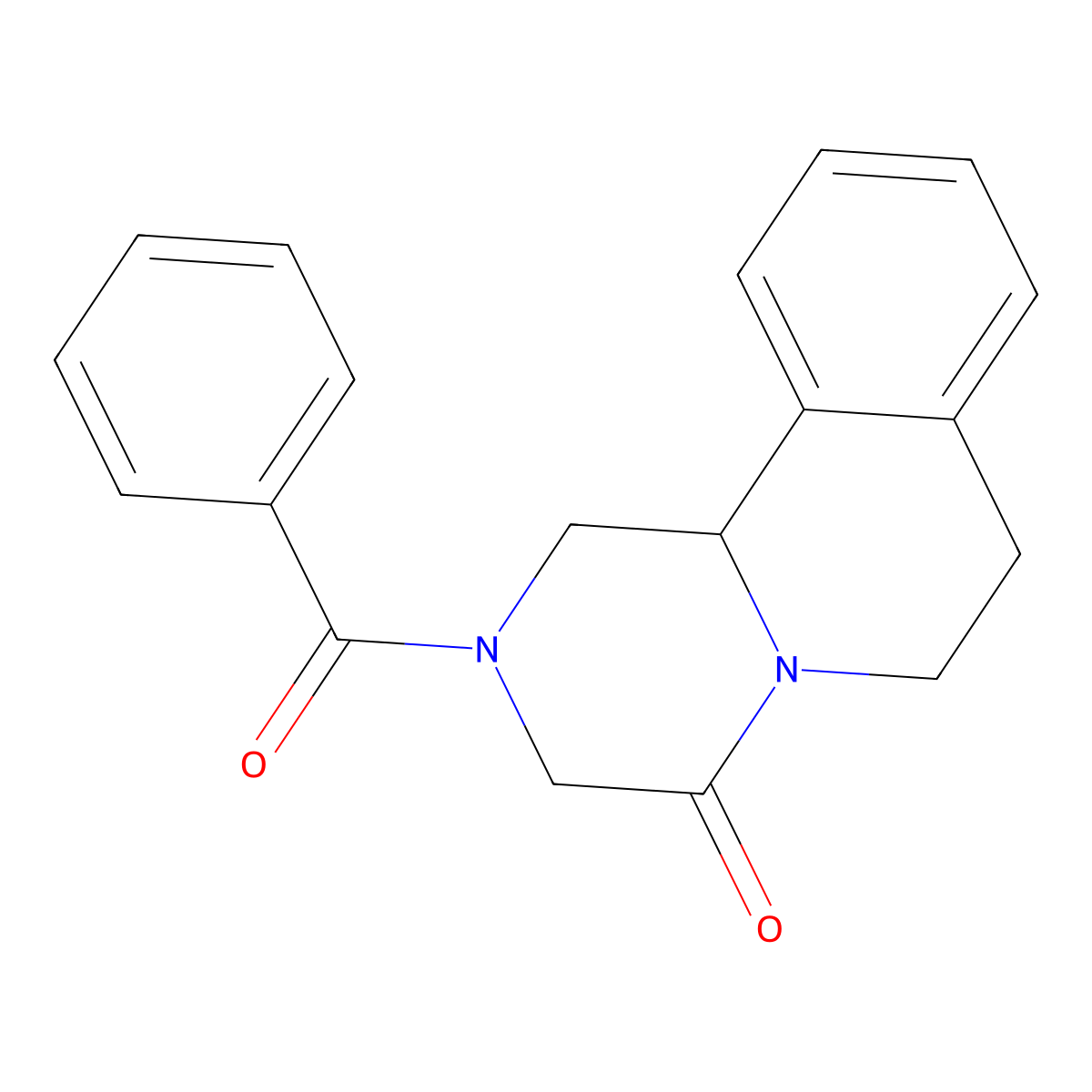 2-Benzoyl-1,2,3,6,7,11b-hexahydro-4H-pyrazino[2,1-a]isoquinolin-4-one molecular structure, CAS 54761-87-4