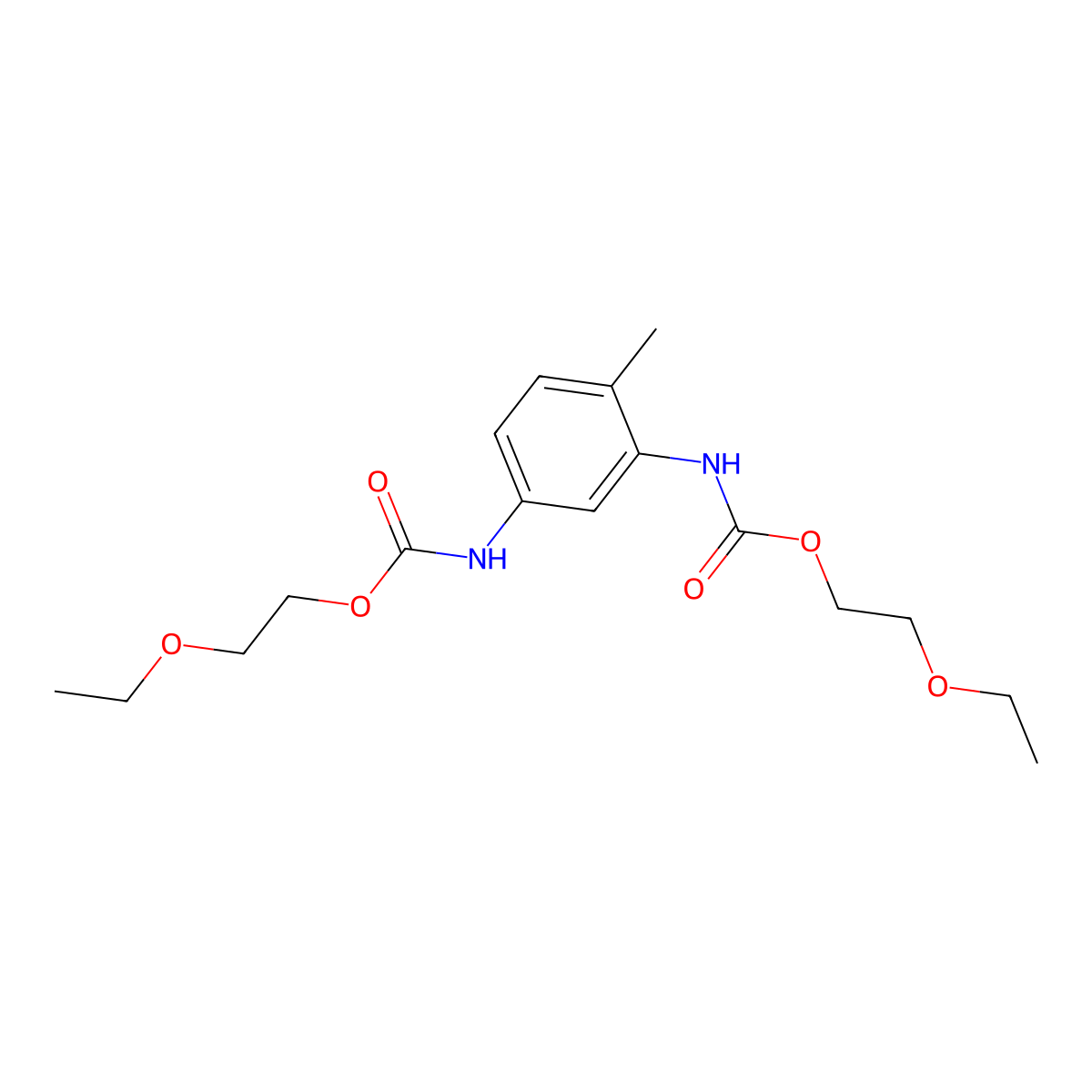 Bis(2-ethoxyethyl) (4-methyl-1,3-phenylene)biscarbamate molecular structure, CAS 54767-76-9