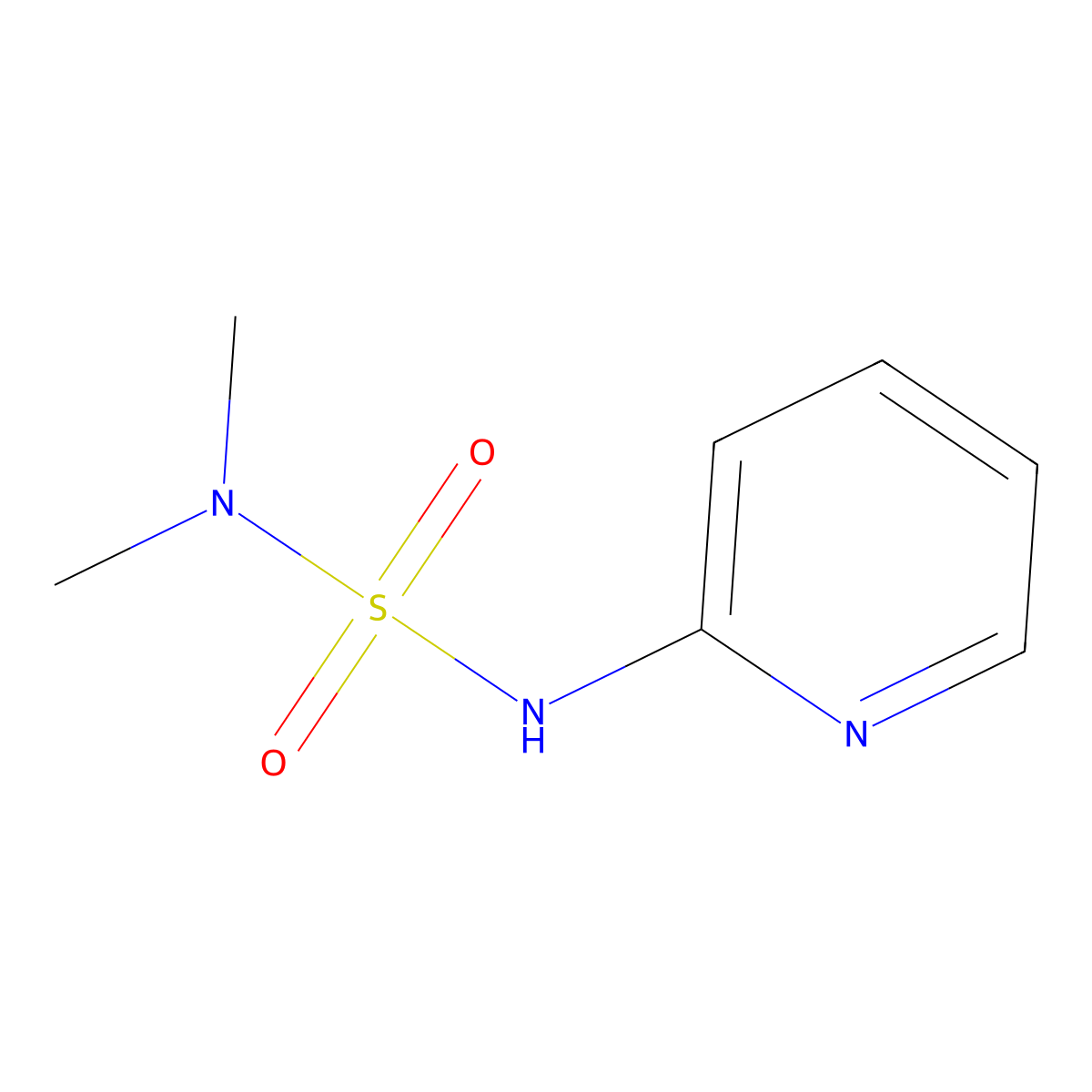 N,N-dimethyl-N'-(2-pyridinyl)sulfamide molecular structure, CAS 54767-77-0