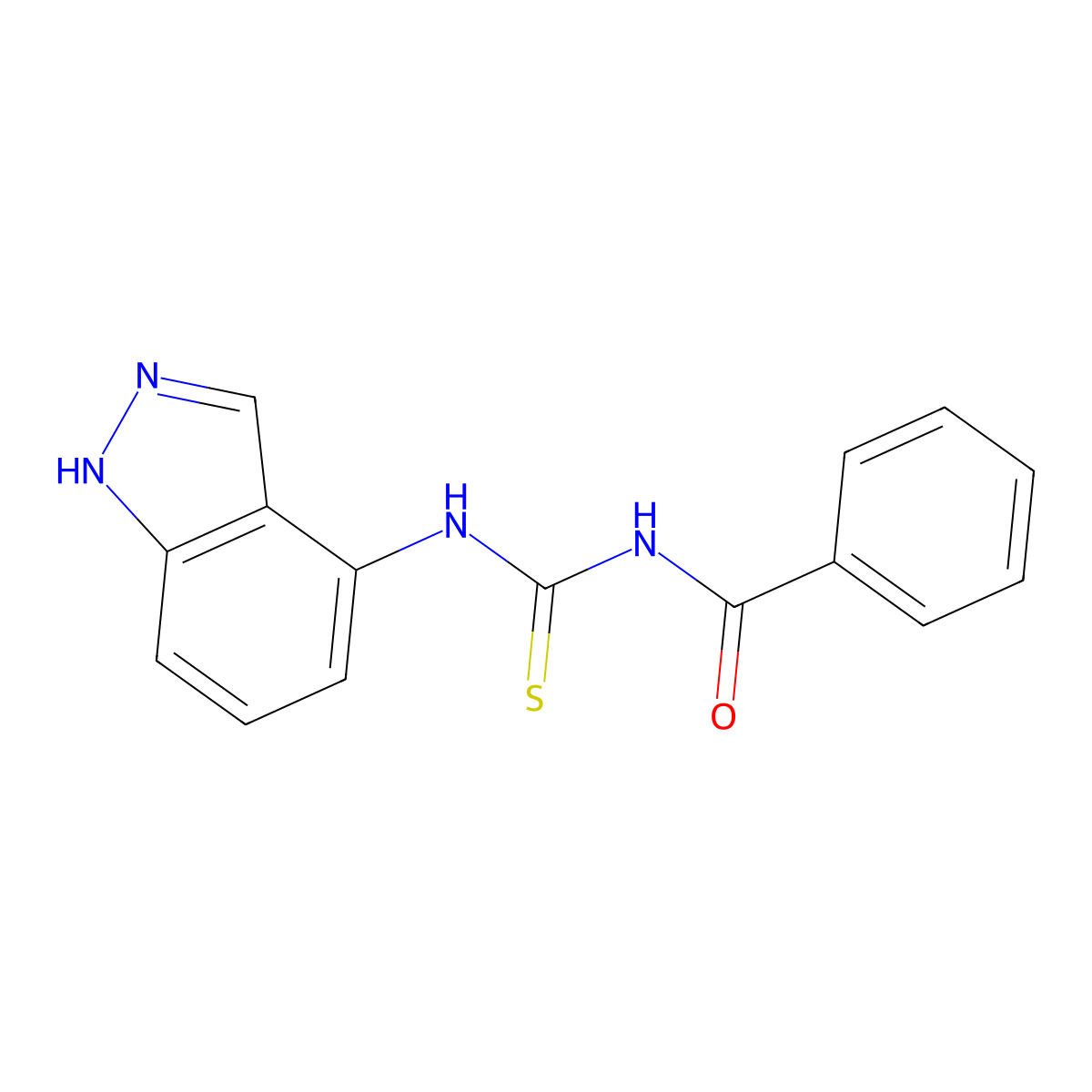 N-(1H-indazol-4-ylcarbamothioyl)benzamide molecular structure, CAS 54768-43-3
