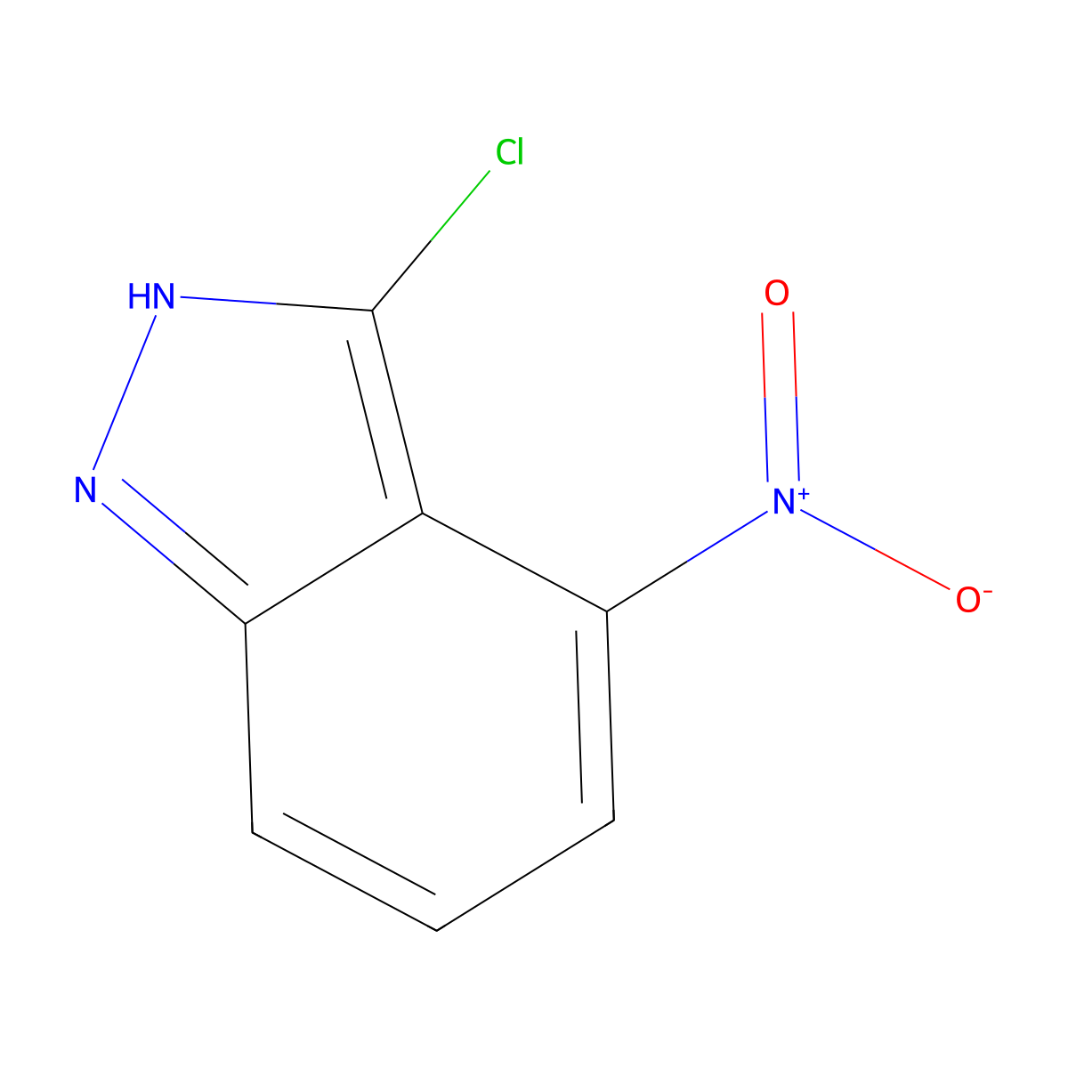 3-Chloro-4-nitro-2H-indazole molecular structure, CAS 54768-47-7