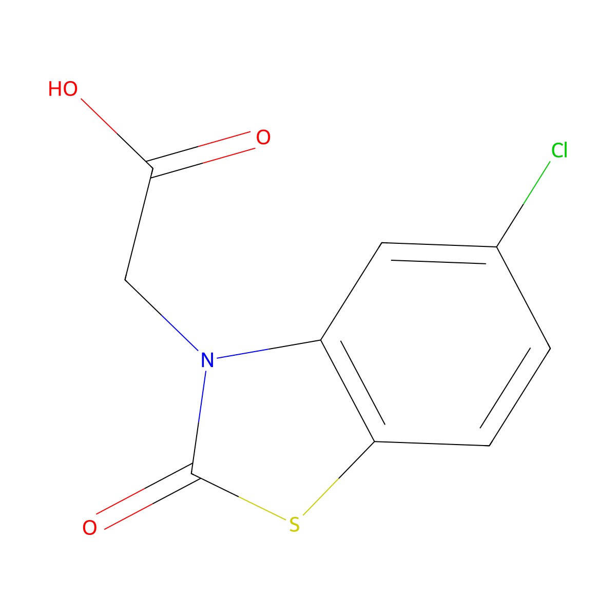 2-(5-chloro-2-oxobenzo[d]thiazol-3(2H)-yl)acetic acid molecular structure, CAS 54769-25-4