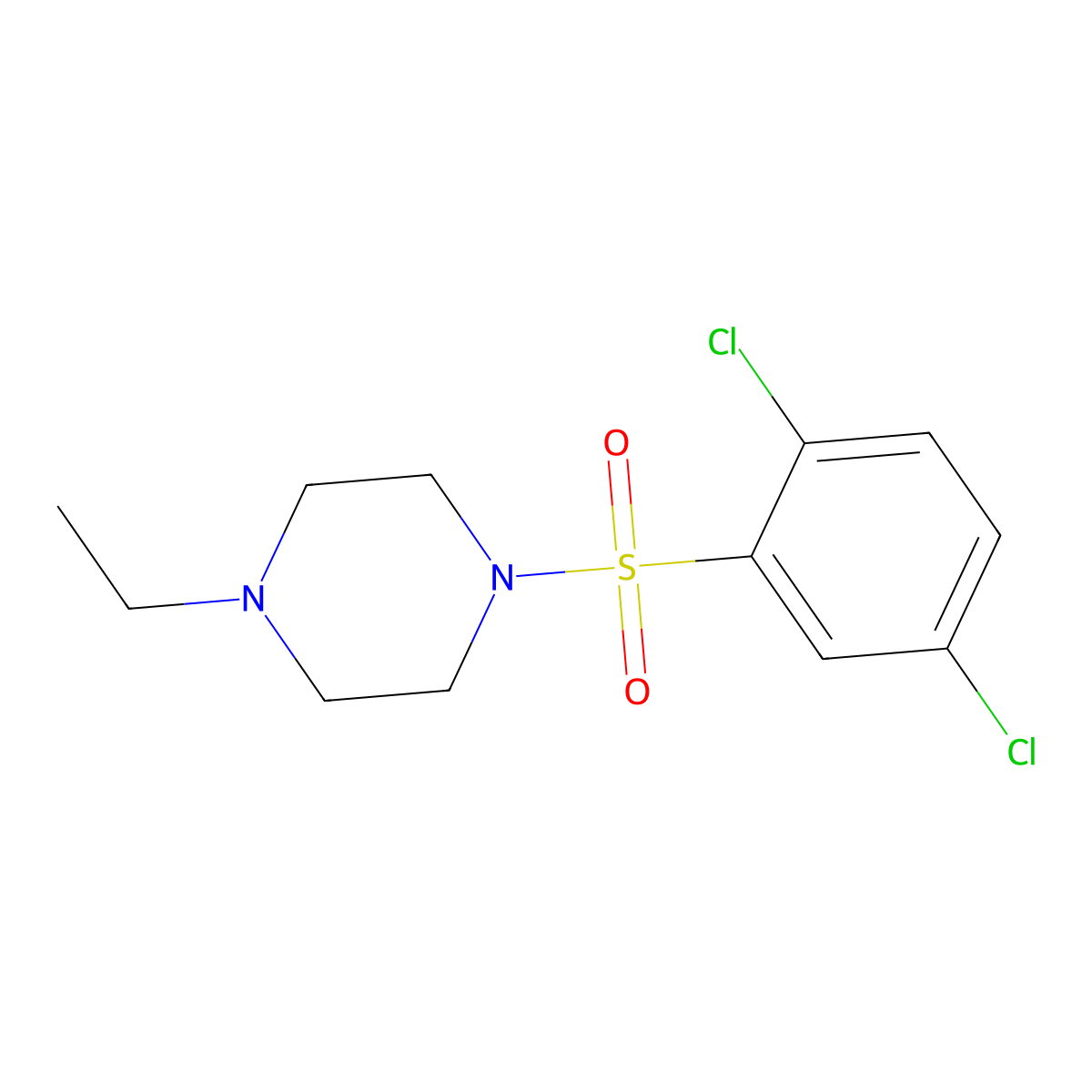 1-(2,5-Dichlorophenyl)sulfonyl-4-ethylpiperazine molecular structure, CAS 547696-41-3