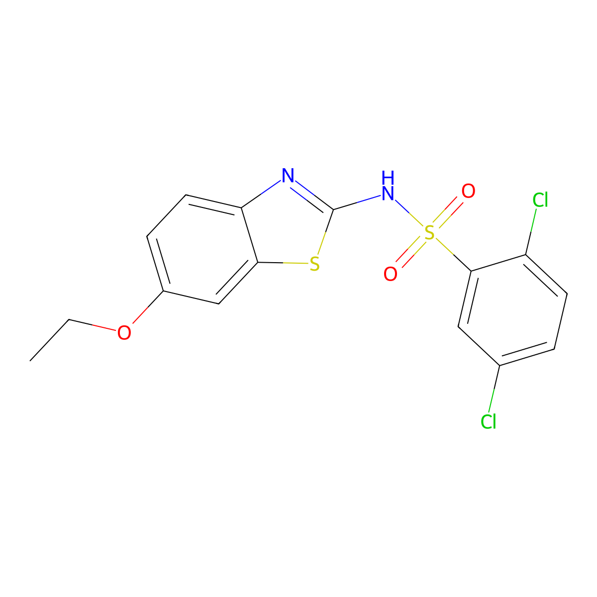 2,5-dichloro-N-(6-ethoxy-1,3-benzothiazol-2-yl)benzenesulfonamide molecular structure, CAS 547696-42-4