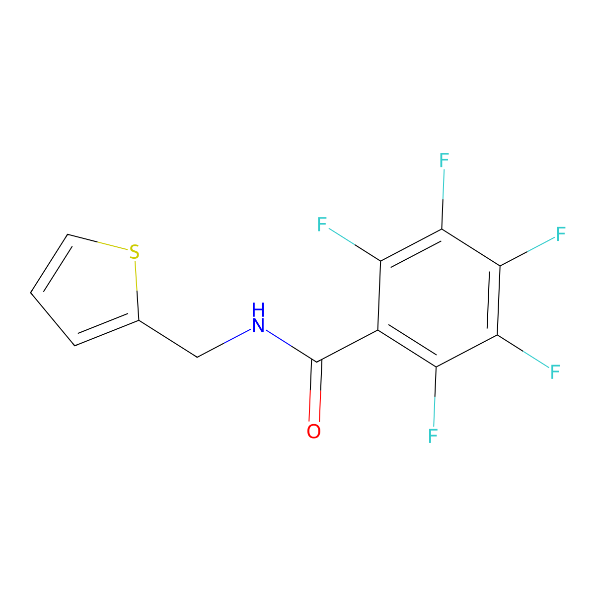 2,3,4,5,6-pentafluoro-N-(thiophen-2-ylmethyl)benzamide molecular structure, CAS 547698-04-4