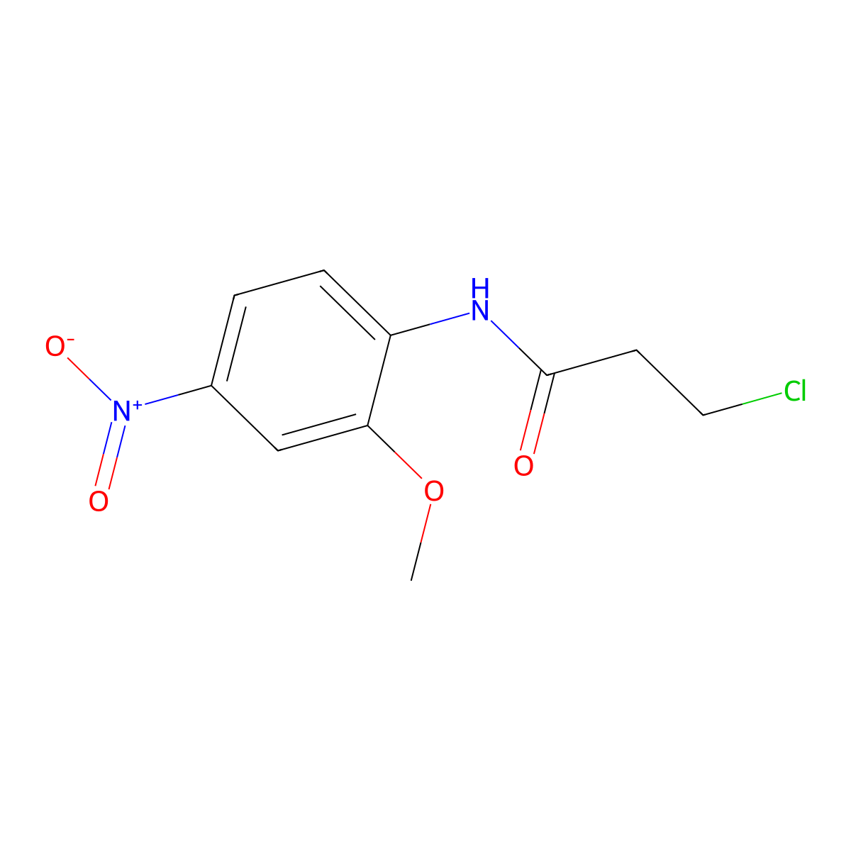 3-chloro-N-(2-methoxy-4-nitrophenyl)propanamide molecular structure, CAS 547698-11-3