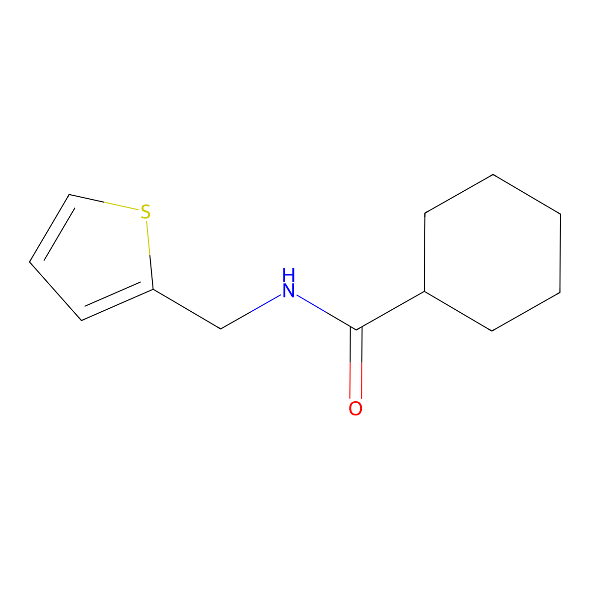 N-(thiophen-2-ylmethyl)cyclohexanecarboxamide molecular structure, CAS 547698-18-0