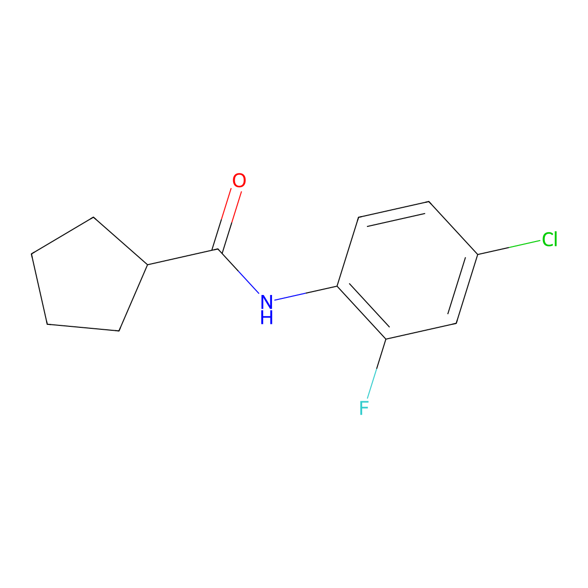 N-(4-chloro-2-fluorophenyl)cyclopentanecarboxamide molecular structure, CAS 547698-34-0