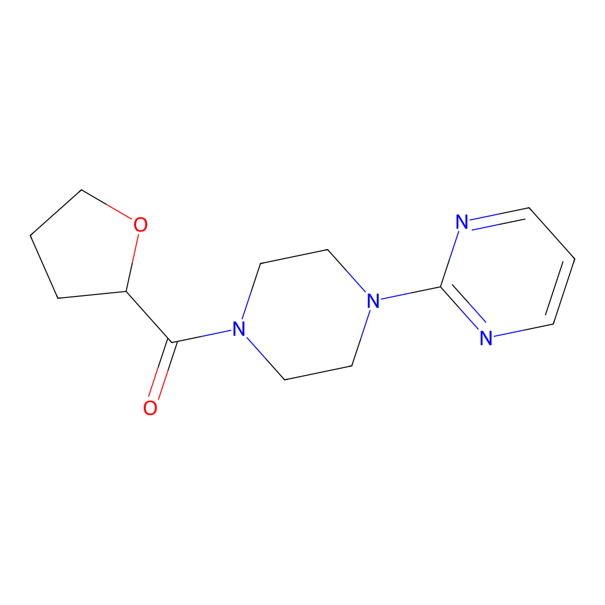 Oxolan-2-yl-(4-pyrimidin-2-ylpiperazin-1-yl)methanone molecular structure, CAS 547698-97-5