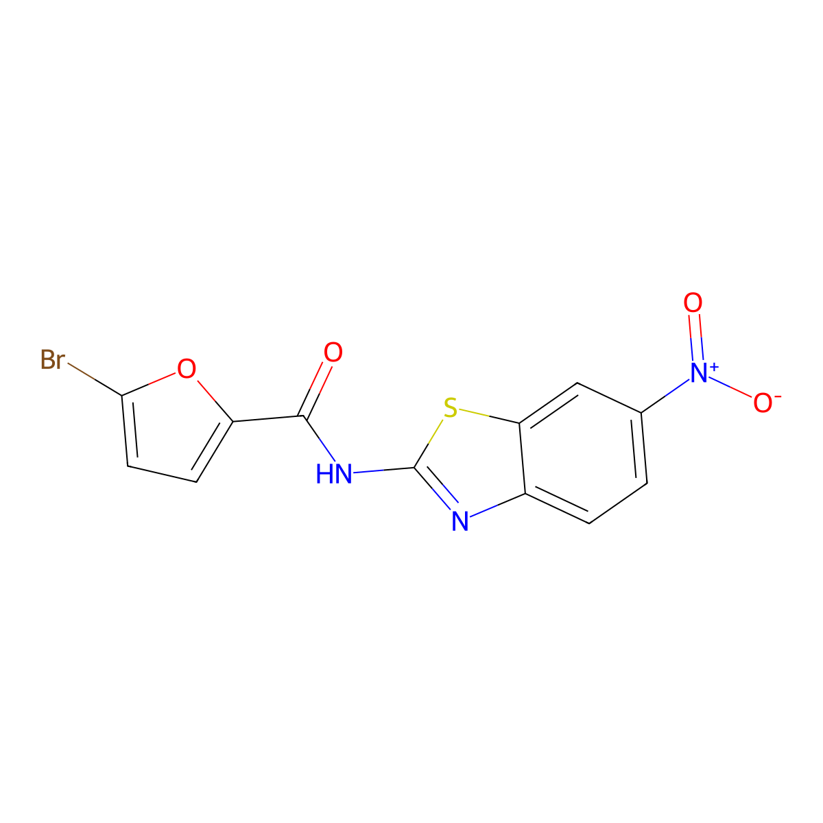 5-bromo-N-(6-nitro-1,3-benzothiazol-2-yl)furan-2-carboxamide molecular structure, CAS 547699-05-8