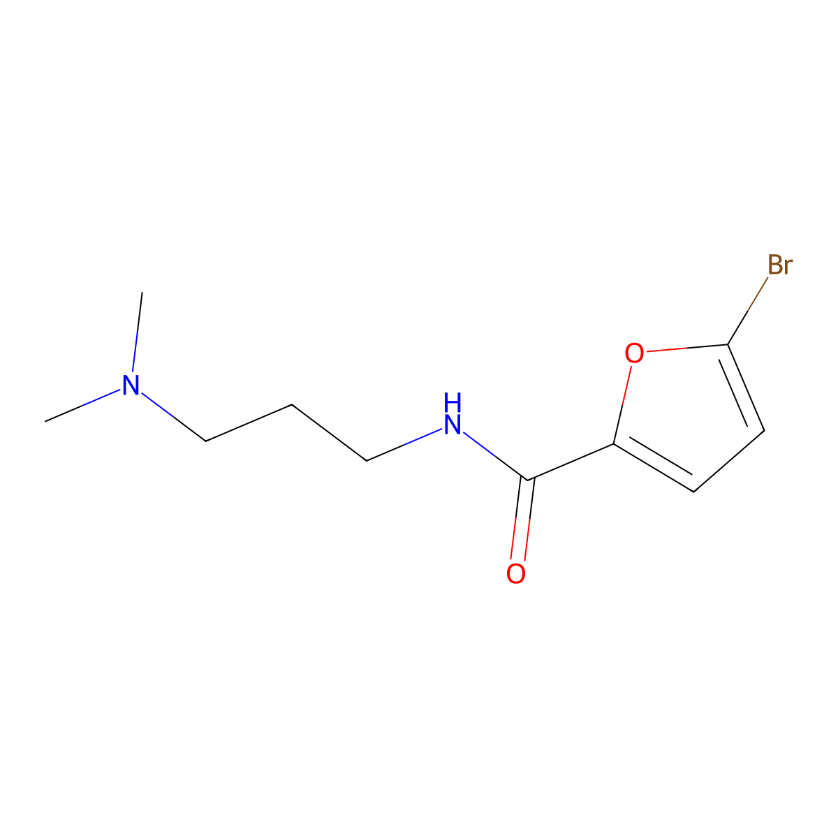 5-Bromo-N-(3-(dimethylamino)propyl)furan-2-carboxamide molecular structure, CAS 547699-07-0