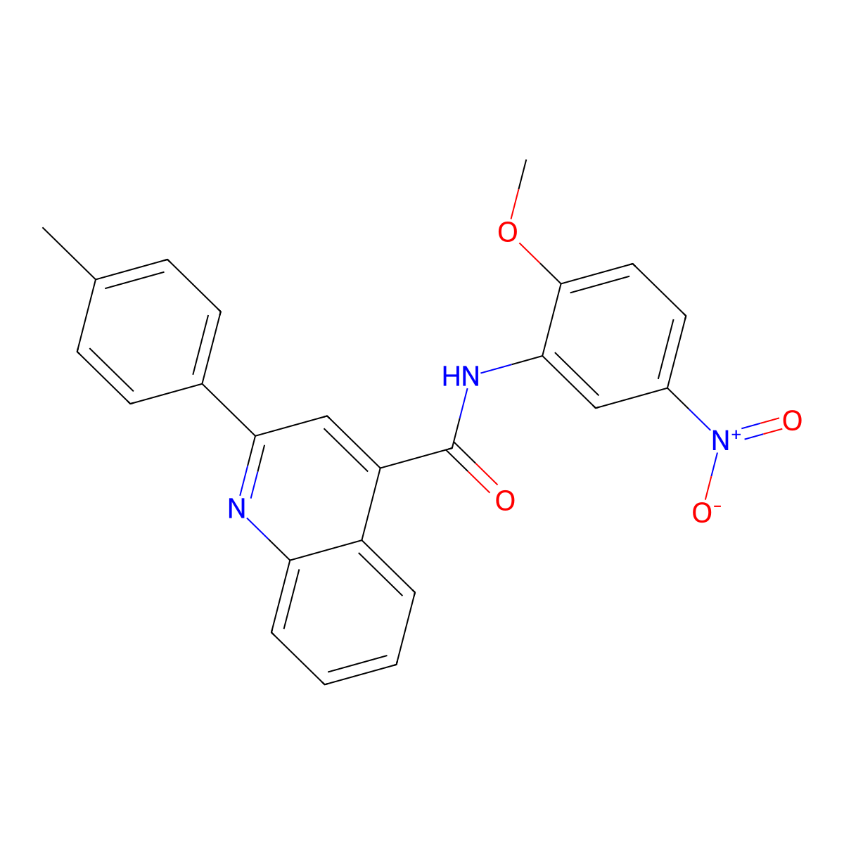 N-(2-methoxy-5-nitrophenyl)-2-(4-methylphenyl)quinoline-4-carboxamide molecular structure, CAS 547699-39-8
