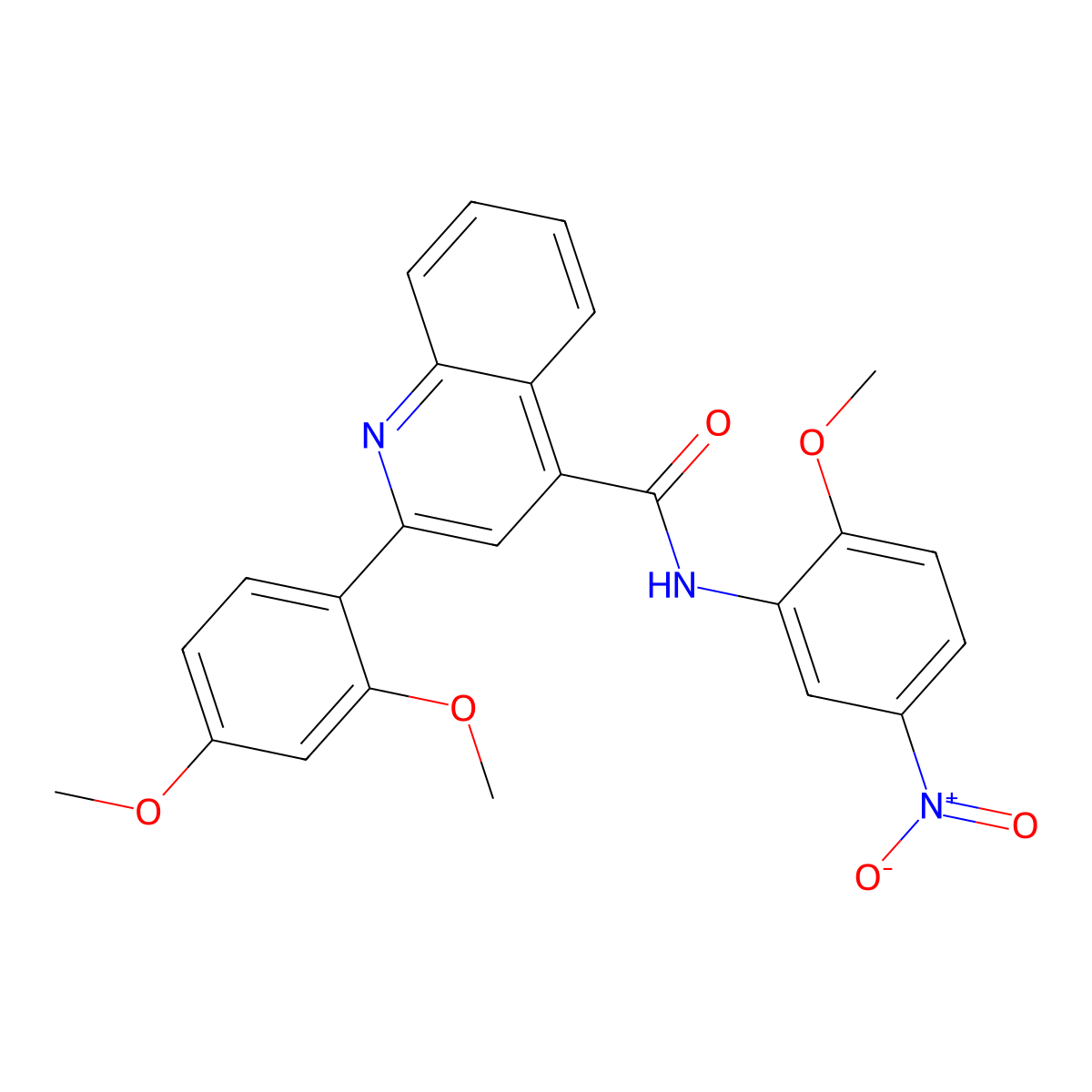 2-(2,4-dimethoxyphenyl)-N-(2-methoxy-5-nitrophenyl)quinoline-4-carboxamide molecular structure, CAS 547699-71-8