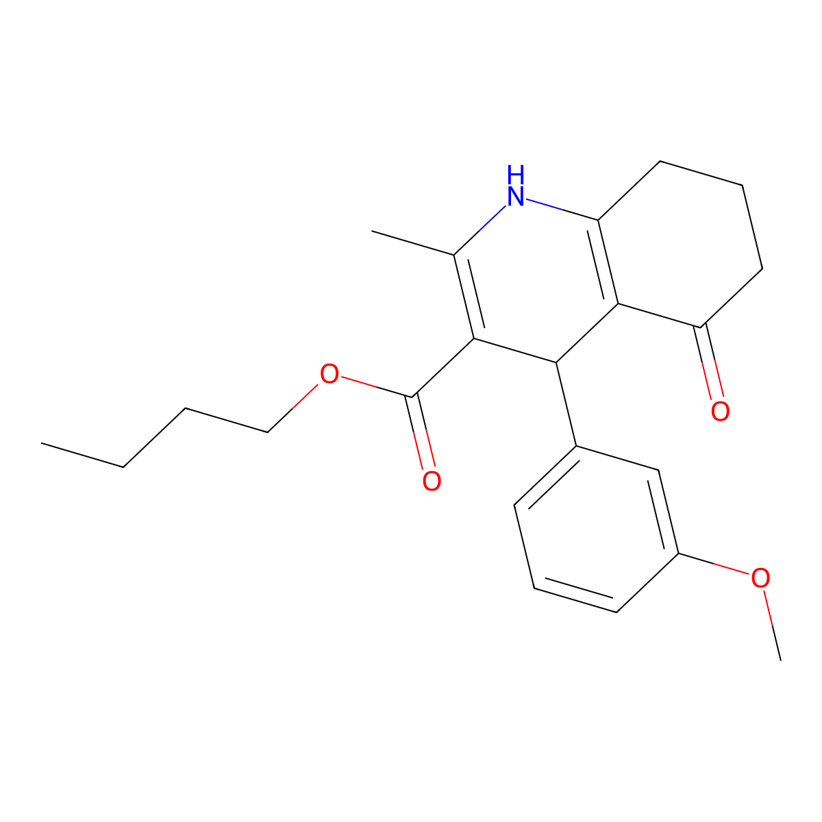 Butyl 4-(3-methoxyphenyl)-2-methyl-5-oxo-4,6,7,8-tetrahydro-1H-quinoline-3-carboxylate molecular structure, CAS 5477-30-5