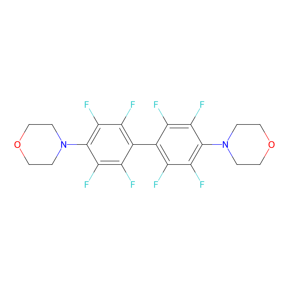 4-[2,3,5,6-Tetrafluoro-4-(2,3,5,6-tetrafluoro-4-morpholin-4-ylphenyl)phenyl]morpholine molecular structure, CAS 5477-40-7