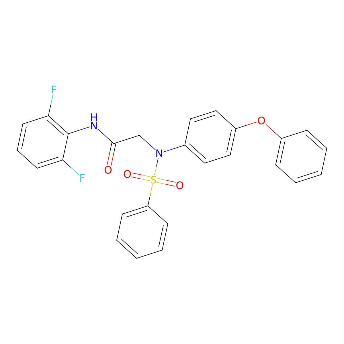 2-[N-(benzenesulfonyl)-4-phenoxyanilino]-N-(2,6-difluorophenyl)acetamide molecular structure, CAS 5477-45-2