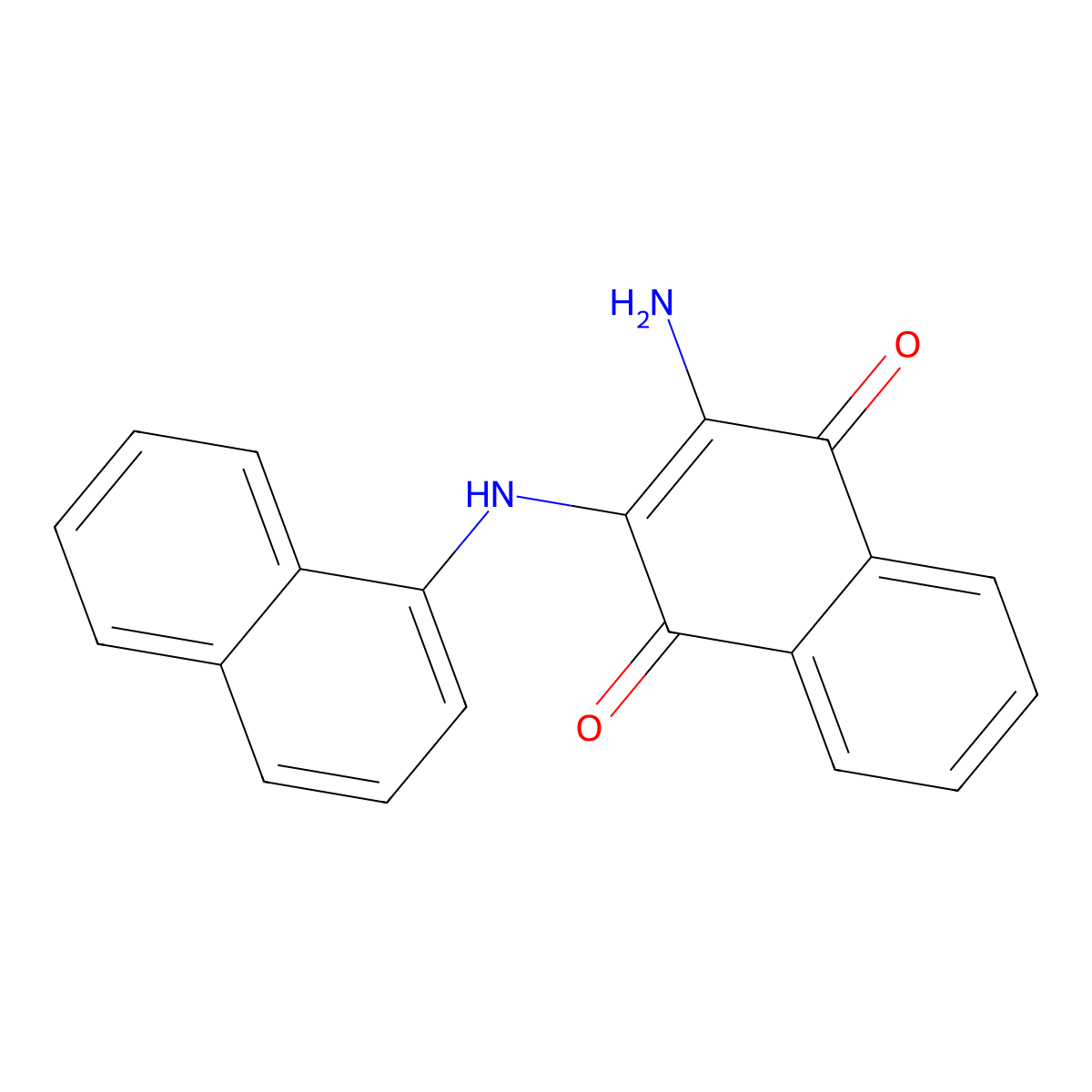 2-Amino-3-(naphthalen-1-ylamino)naphthalene-1,4-dione molecular structure, CAS 5477-55-4