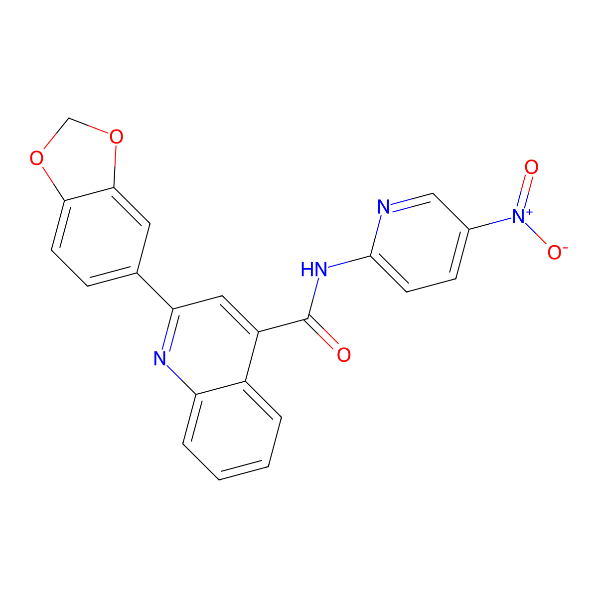 2-(1,3-benzodioxol-5-yl)-N-{5-nitro-2-pyridinyl}-4-quinolinecarboxamide molecular structure, CAS 547702-78-3