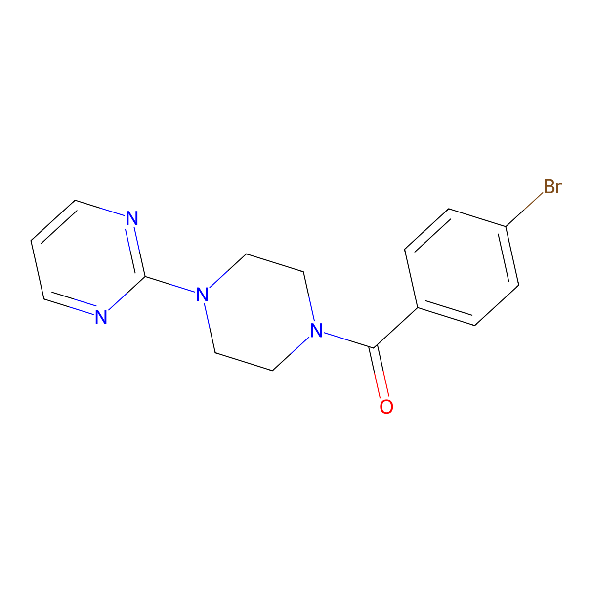 2-[4-(4-Bromobenzoyl)-1-piperazinyl]pyrimidine molecular structure, CAS 547703-37-7
