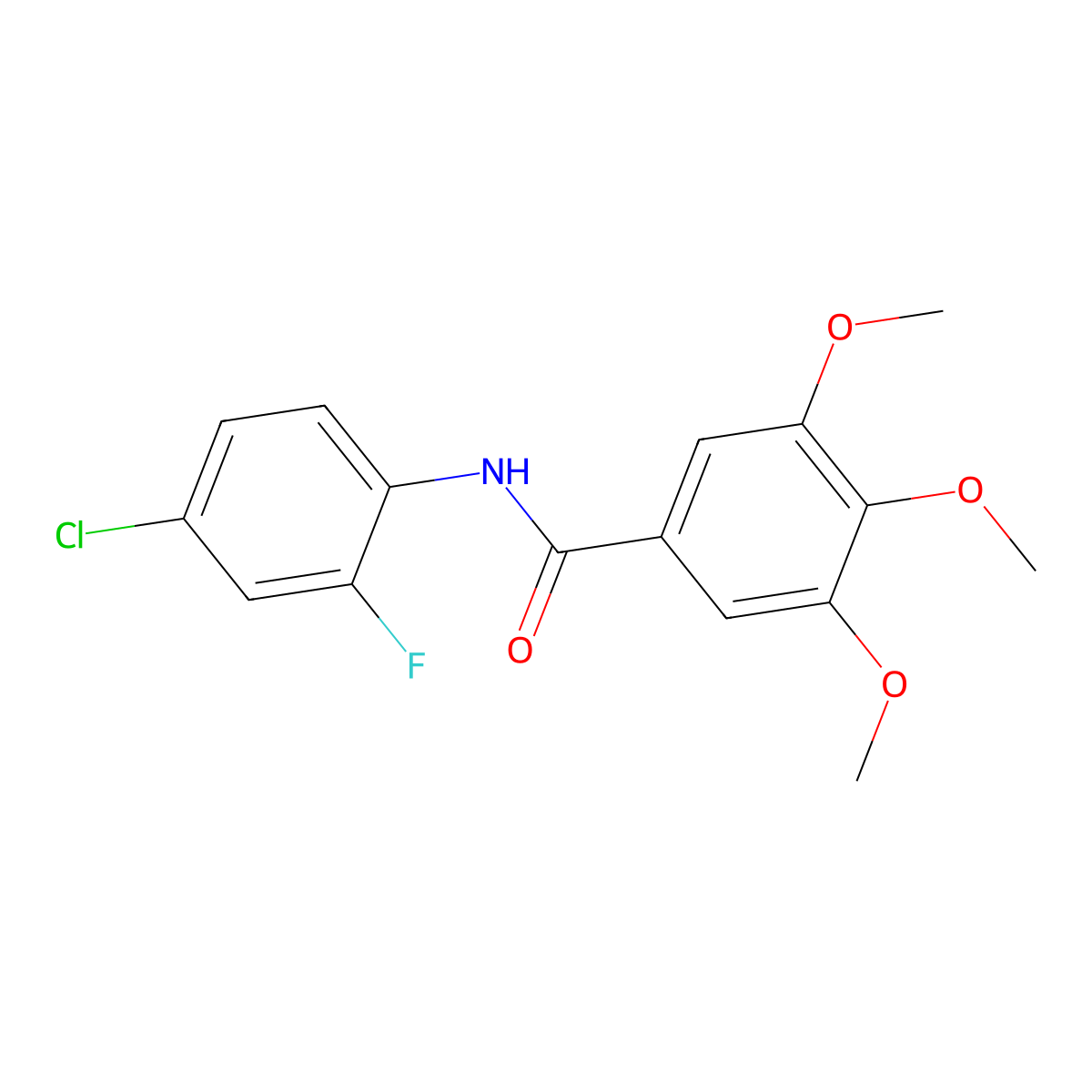 N-(4-chloro-2-fluorophenyl)-3,4,5-trimethoxybenzamide molecular structure, CAS 547703-56-0
