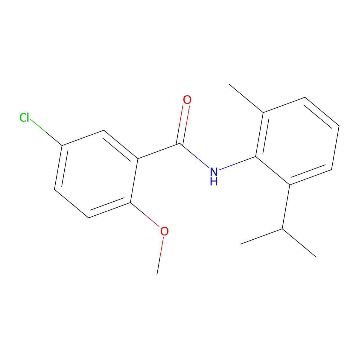 5-chloro-N-(2-isopropyl-6-methylphenyl)-2-methoxybenzamide molecular structure, CAS 547703-59-3