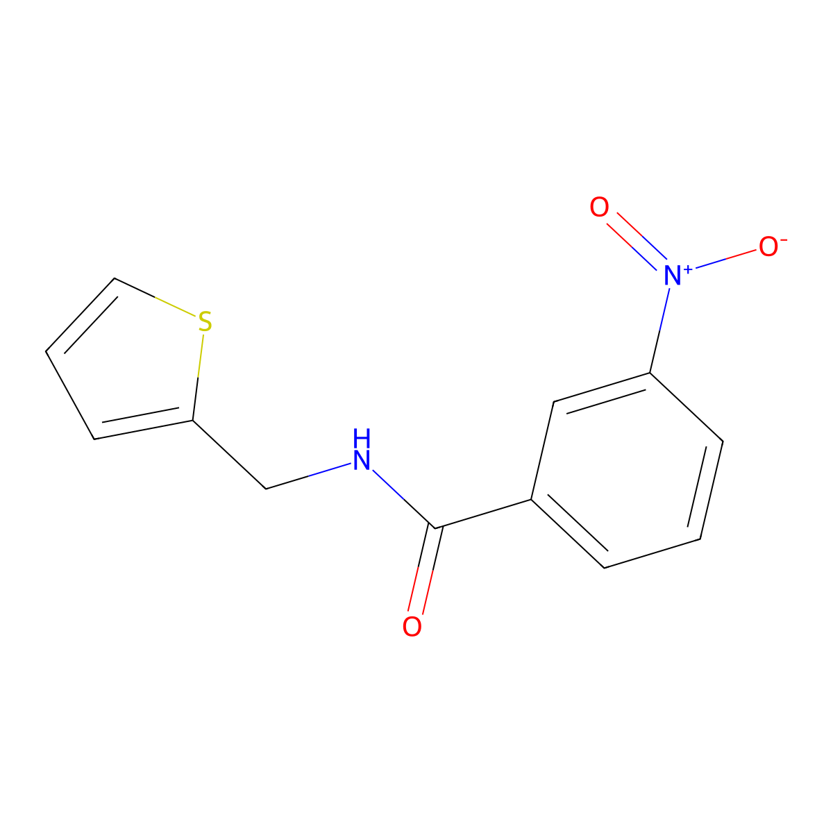 3-nitro-N-(thiophen-2-ylmethyl)benzamide molecular structure, CAS 547703-69-5