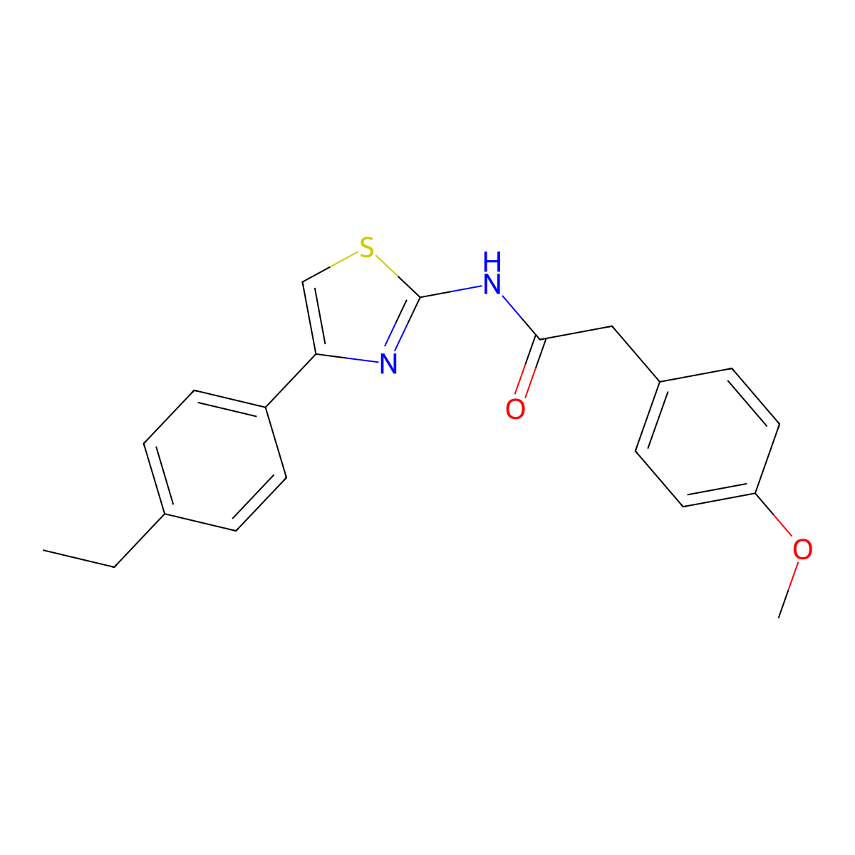 N-[4-(4-ethylphenyl)-1,3-thiazol-2-yl]-2-(4-methoxyphenyl)acetamide molecular structure, CAS 547704-16-5