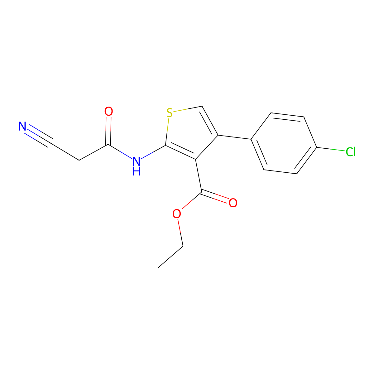 Ethyl 4-(4-chlorophenyl)-2-[(cyanoacetyl)amino]thiophene-3-carboxylate molecular structure, CAS 547706-71-8