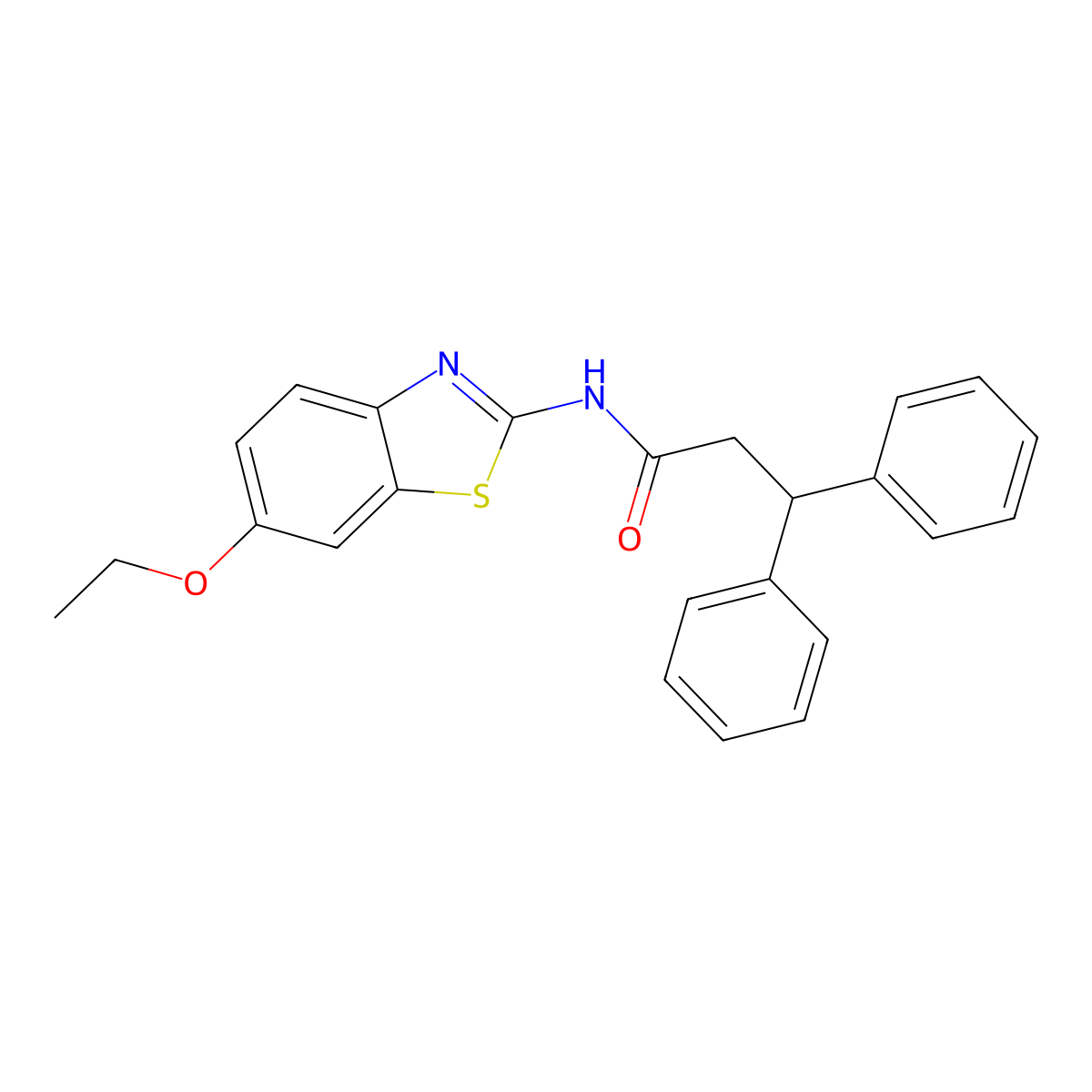 N-(6-ethoxy-1,3-benzothiazol-2-yl)-3,3-diphenylpropanamide molecular structure, CAS 547706-76-3