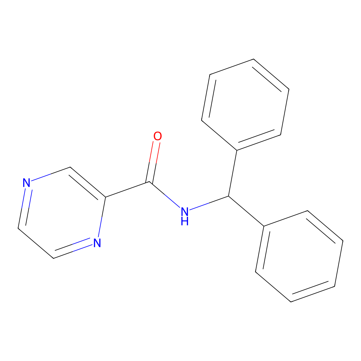 N-(Diphenylmethyl)-2-pyrazinecarboxamide molecular structure, CAS 547706-98-9
