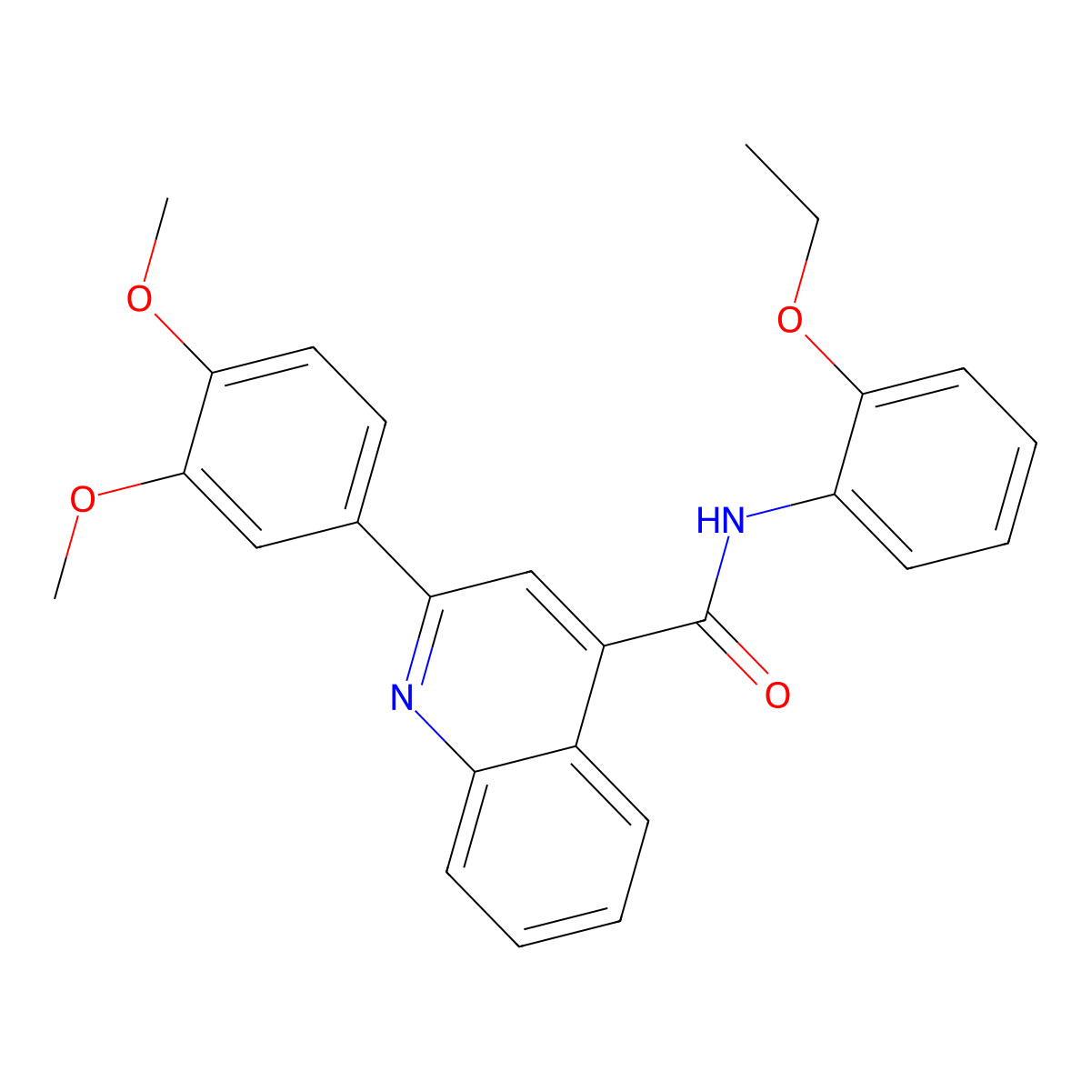 2-(3,4-dimethoxyphenyl)-N-(2-ethoxyphenyl)quinoline-4-carboxamide molecular structure, CAS 547707-54-0