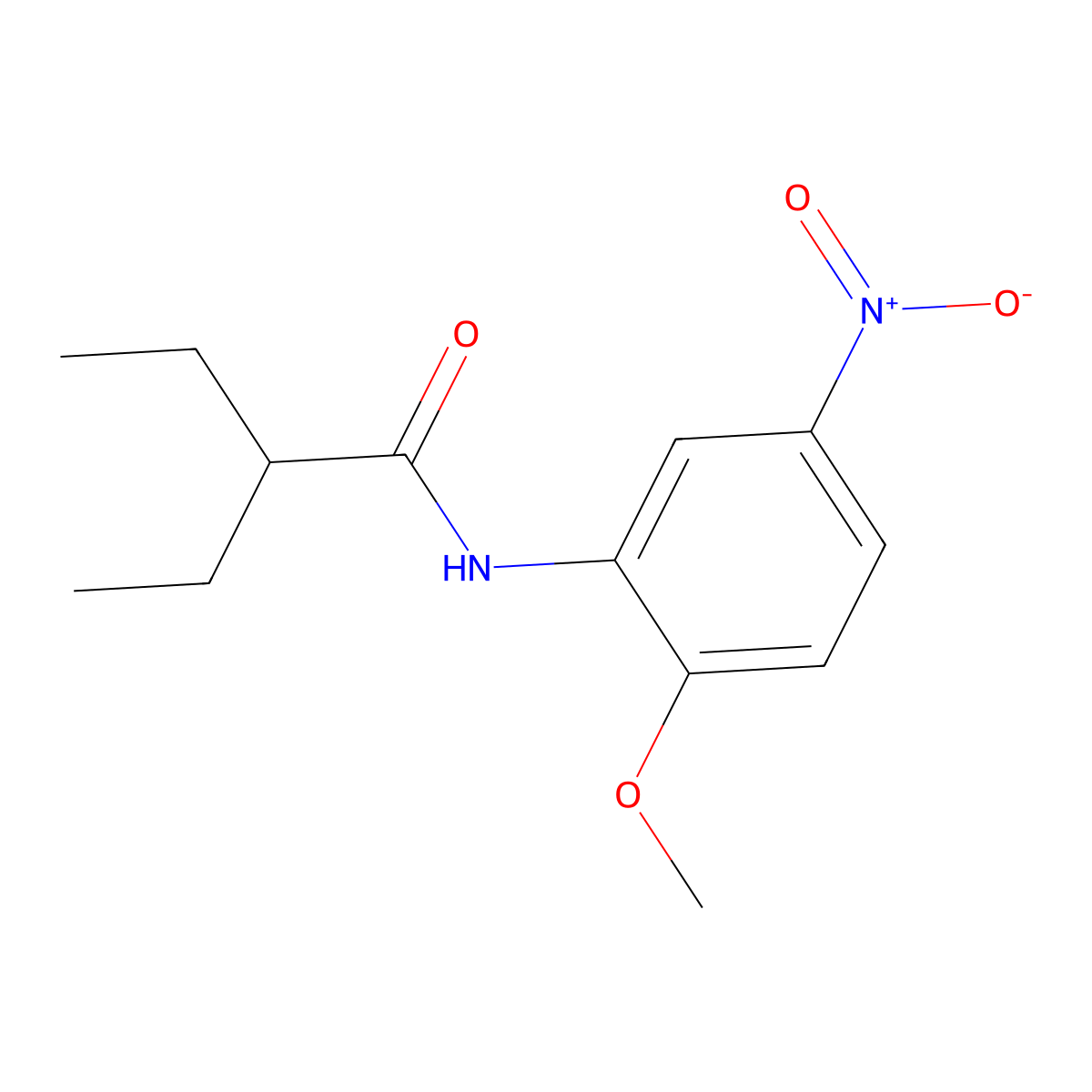2-ethyl-N-(2-methoxy-5-nitrophenyl)butanamide molecular structure, CAS 547708-84-9