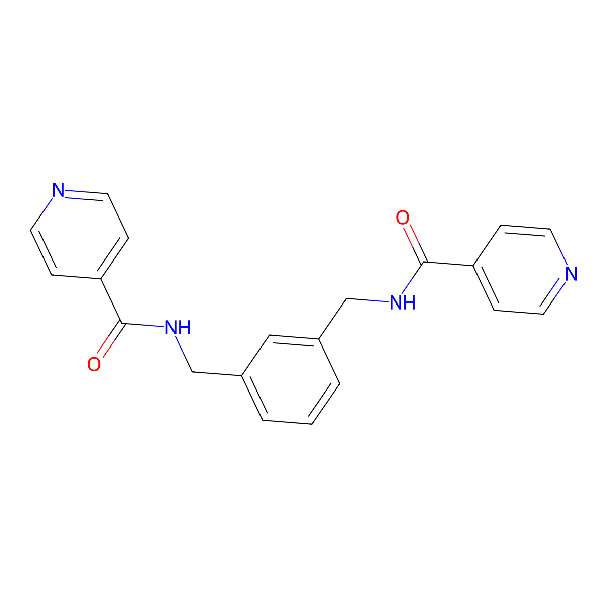 N-[[3-[(pyridine-4-carbonylamino)methyl]phenyl]methyl]pyridine-4-carboxamide molecular structure, CAS 547709-61-5