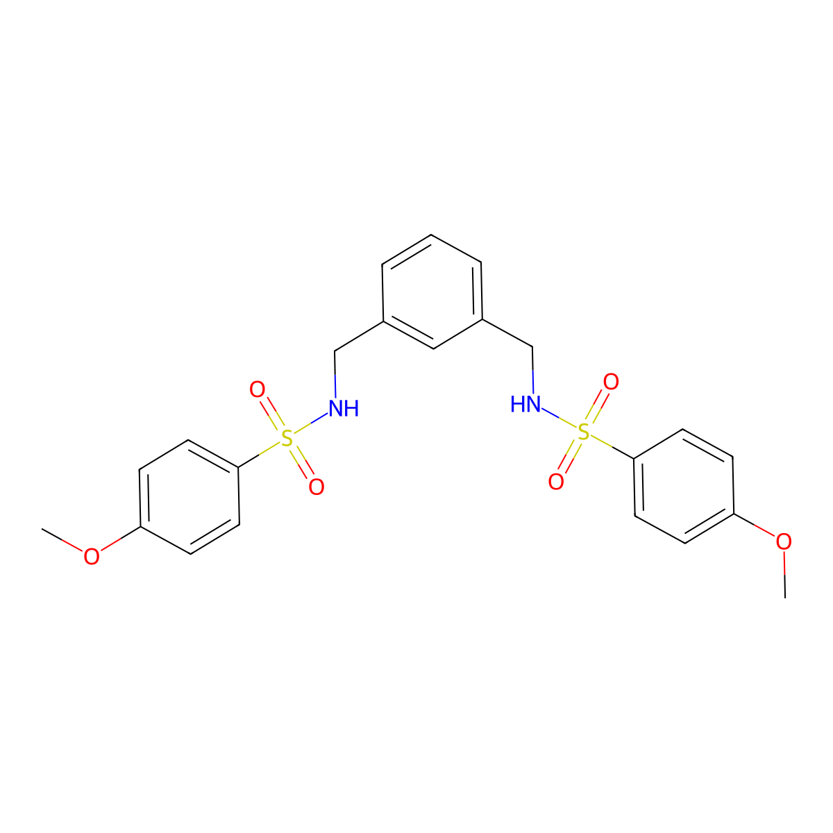 4-methoxy-N-[[3-[[(4-methoxyphenyl)sulfonylamino]methyl]phenyl]methyl]benzenesulfonamide molecular structure, CAS 547709-85-3