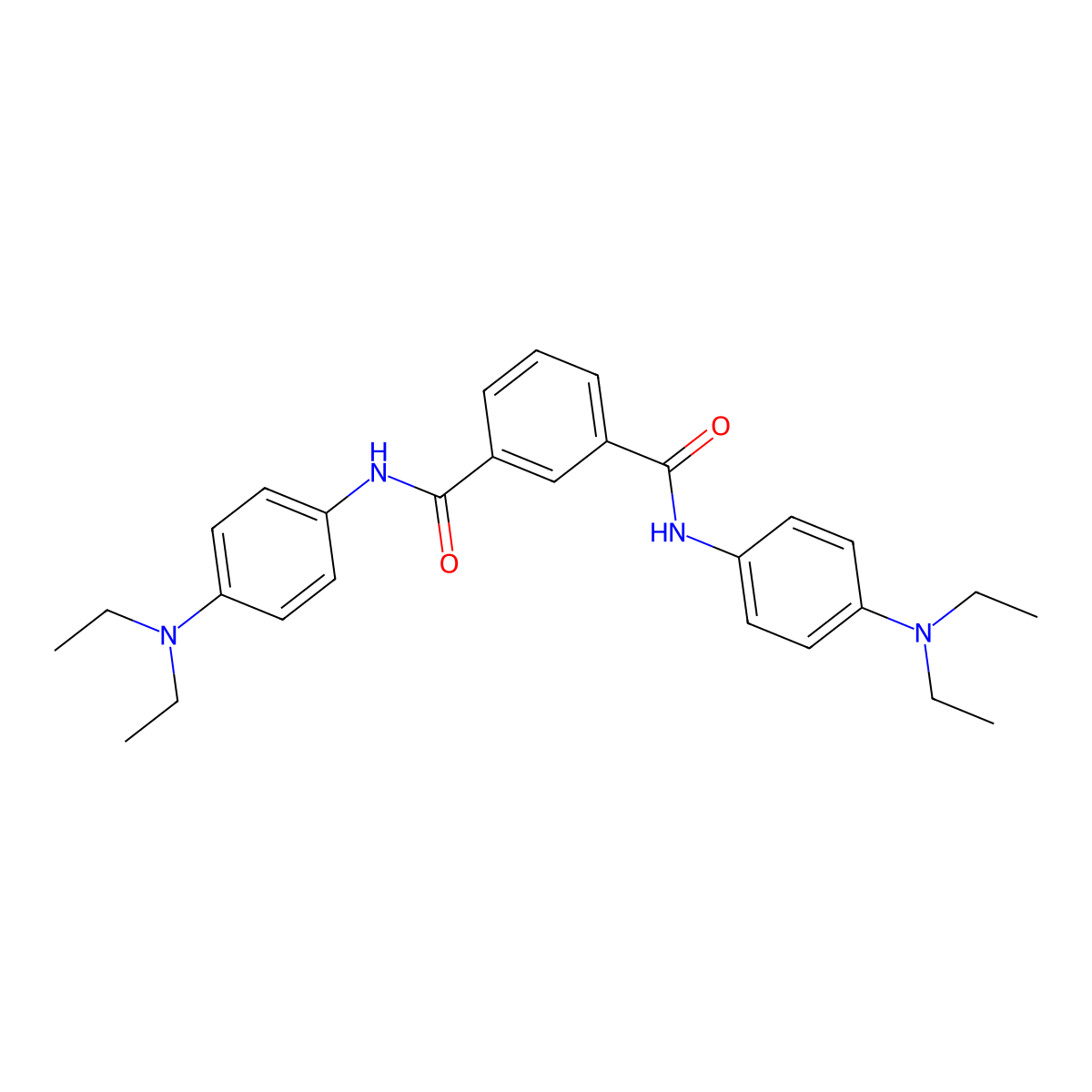 1-N,3-N-bis[4-(diethylamino)phenyl]benzene-1,3-dicarboxamide molecular structure, CAS 547709-89-7
