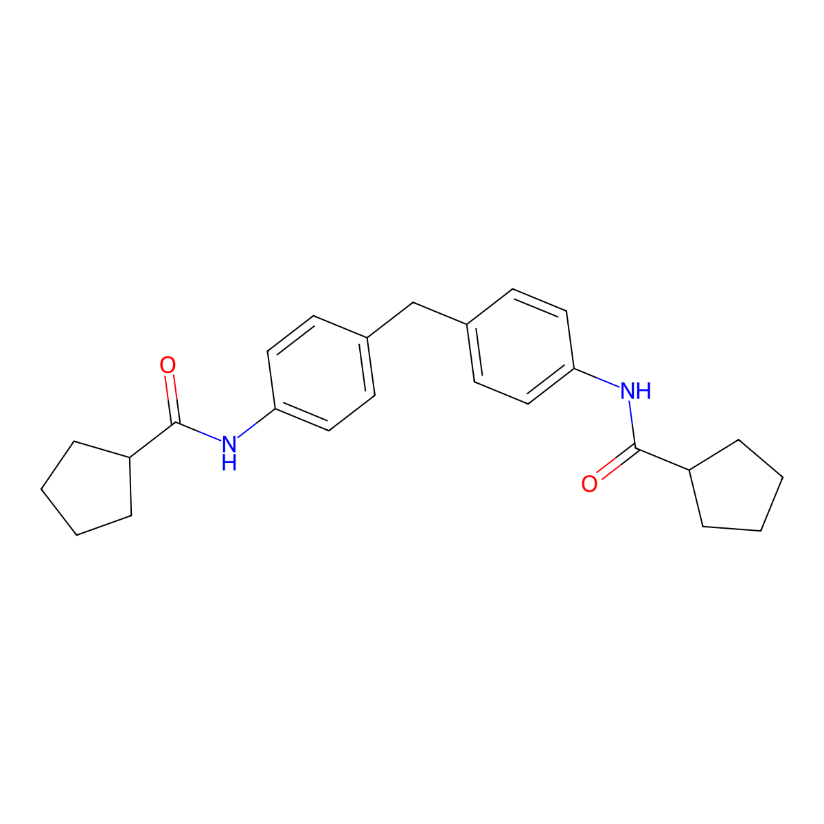 N-[4-[[4-(cyclopentanecarbonylamino)phenyl]methyl]phenyl]cyclopentanecarboxamide molecular structure, CAS 547710-20-3