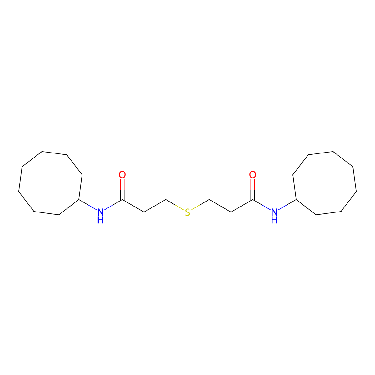 N-cyclooctyl-3-[3-(cyclooctylamino)-3-oxopropyl]sulfanylpropanamide molecular structure, CAS 547710-35-0