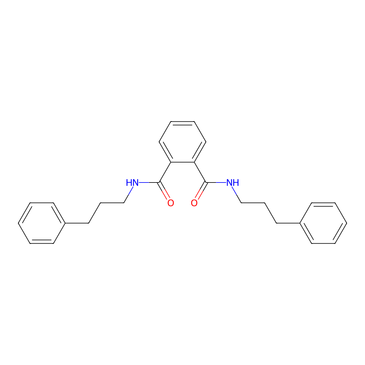 N~1~,N~2~-bis(3-phenylpropyl)phthalamide molecular structure, CAS 547710-41-8