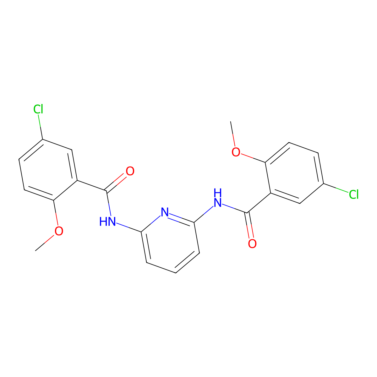5-chloro-N-[6-[(5-chloro-2-methoxybenzoyl)amino]pyridin-2-yl]-2-methoxybenzamide molecular structure, CAS 547711-34-2