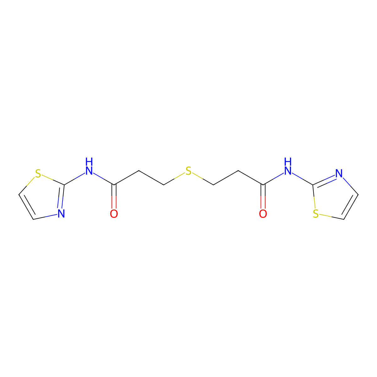 3-[3-oxo-3-(1,3-thiazol-2-ylamino)propyl]sulfanyl-N-(1,3-thiazol-2-yl)propanamide molecular structure, CAS 547712-07-2