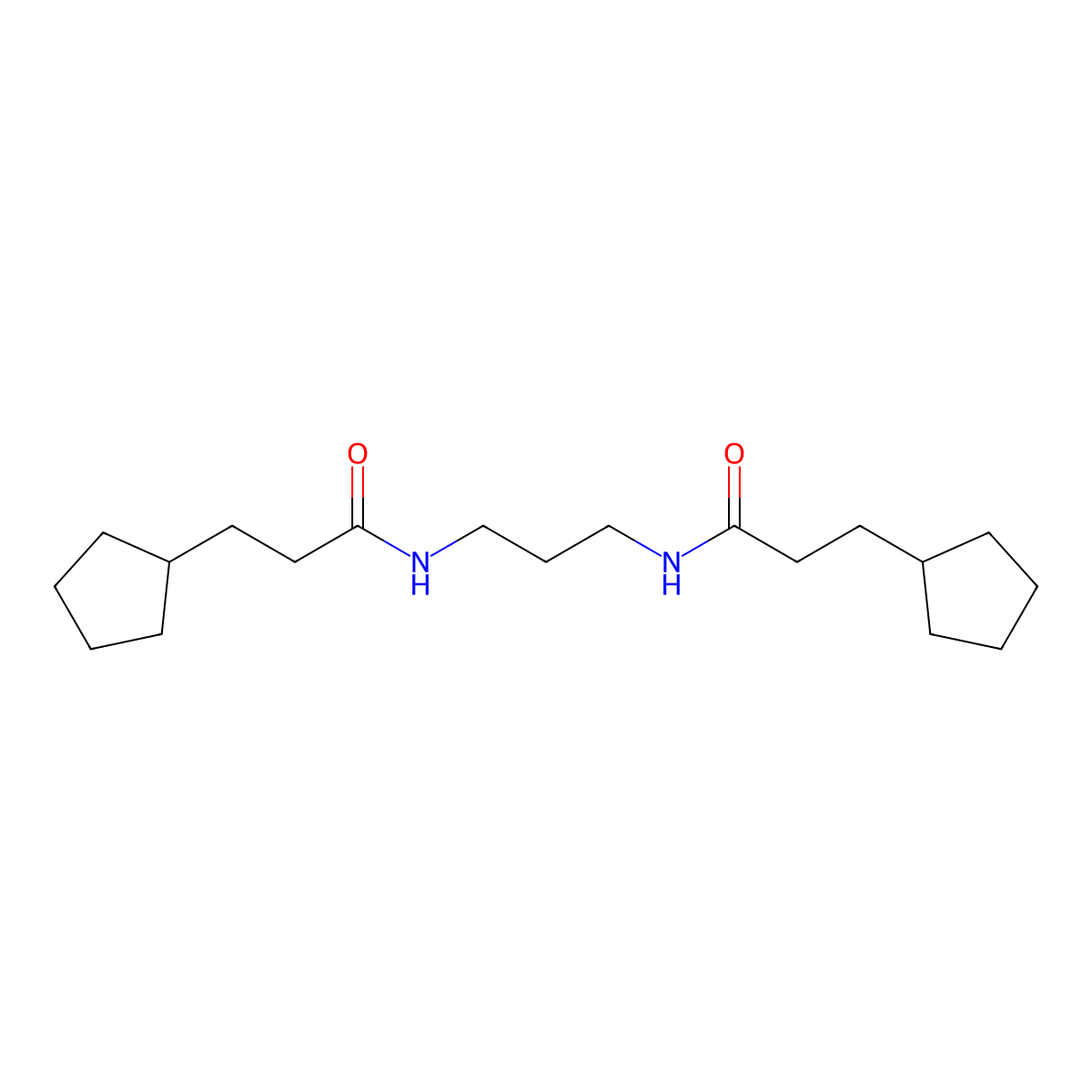 3-cyclopentyl-N-{3-[(3-cyclopentylpropanoyl)amino]propyl}propanamide molecular structure, CAS 547712-38-9