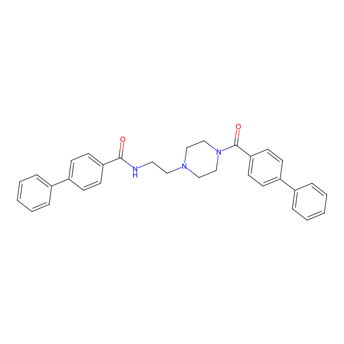 4-phenyl-N-[2-[4-(4-phenylbenzoyl)piperazin-1-yl]ethyl]benzamide molecular structure, CAS 547712-65-2