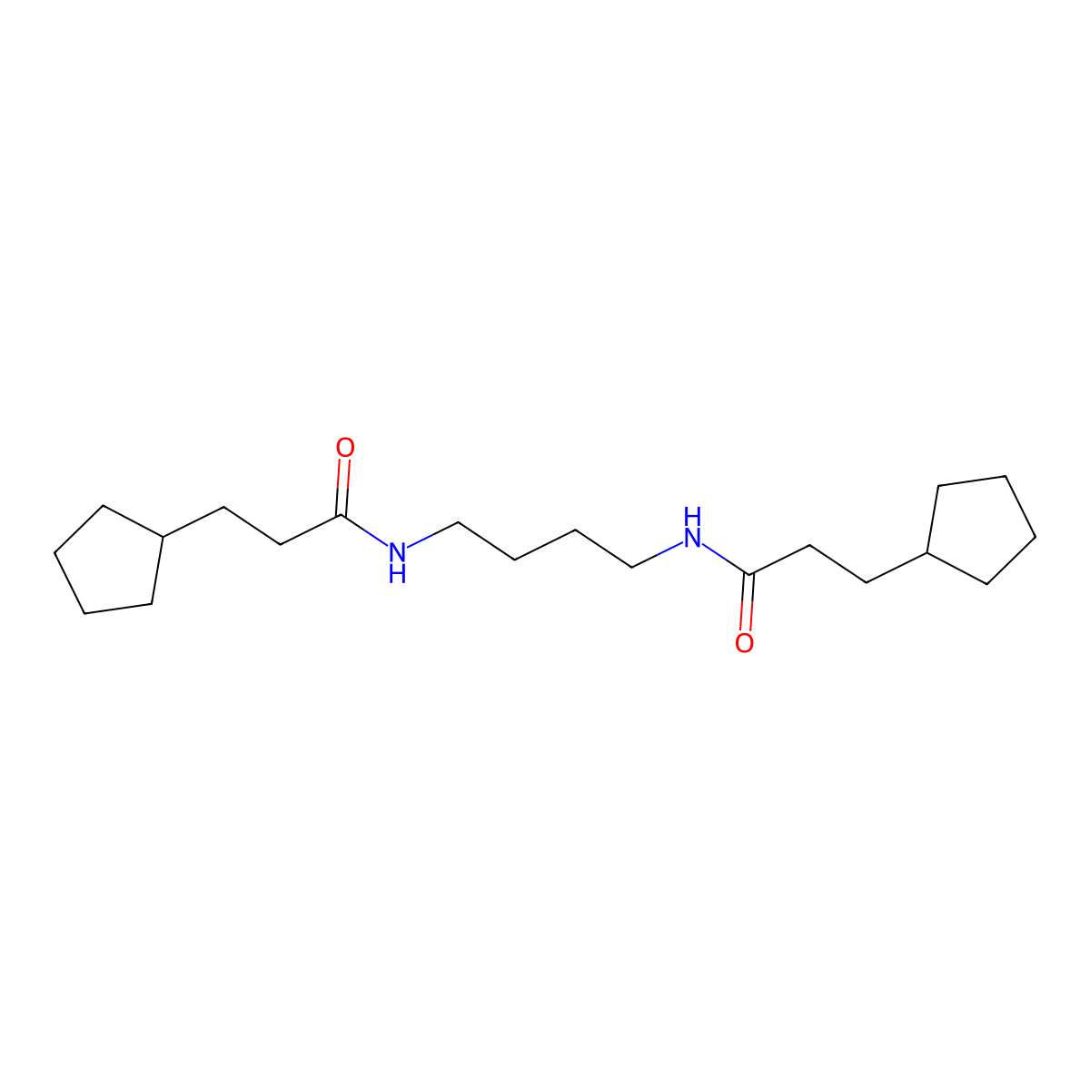 3-cyclopentyl-N-[4-(3-cyclopentylpropanoylamino)butyl]propanamide molecular structure, CAS 547719-73-3