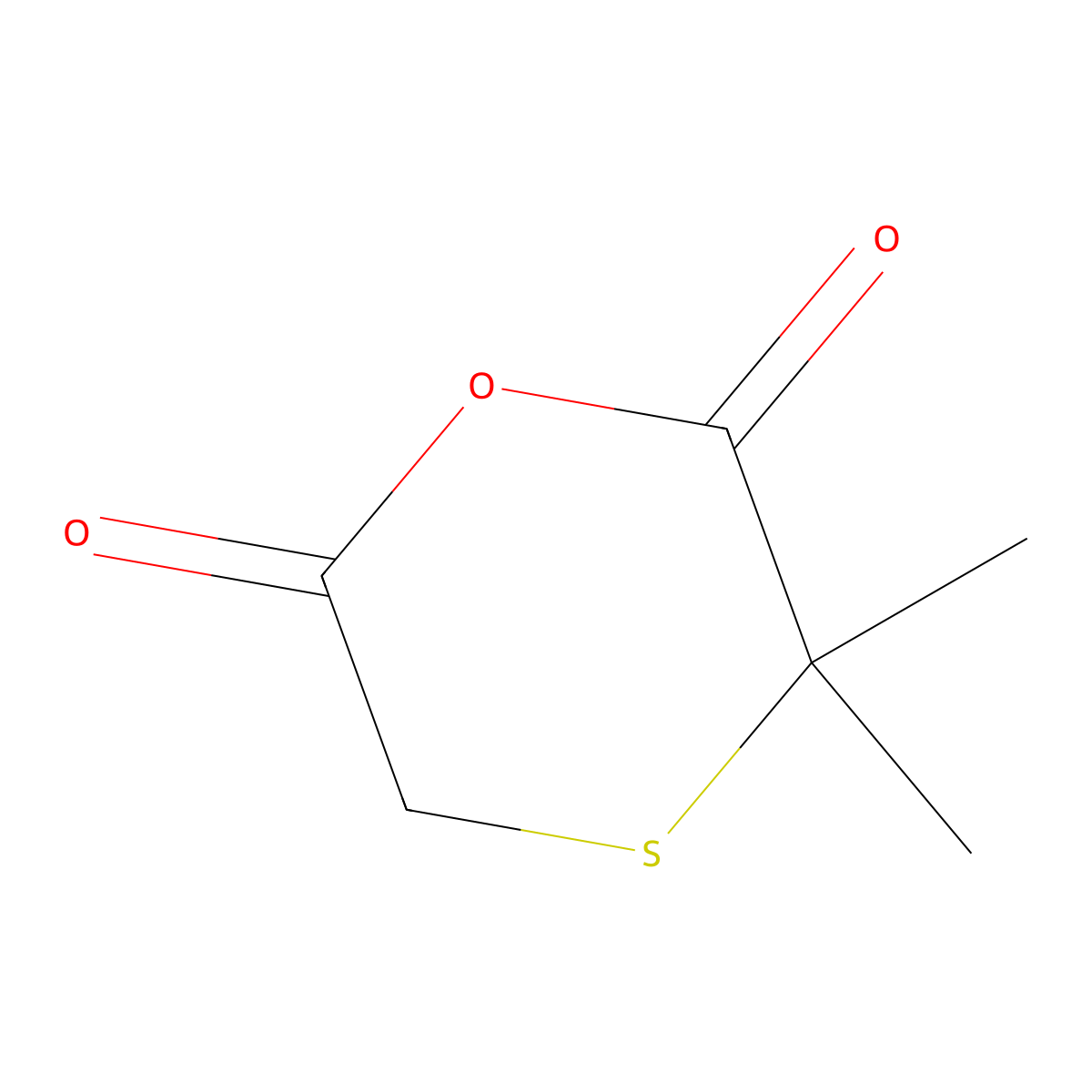 3,3-Dimethyl-1,4-oxathiane-2,6-dione molecular structure, CAS 54772-29-1