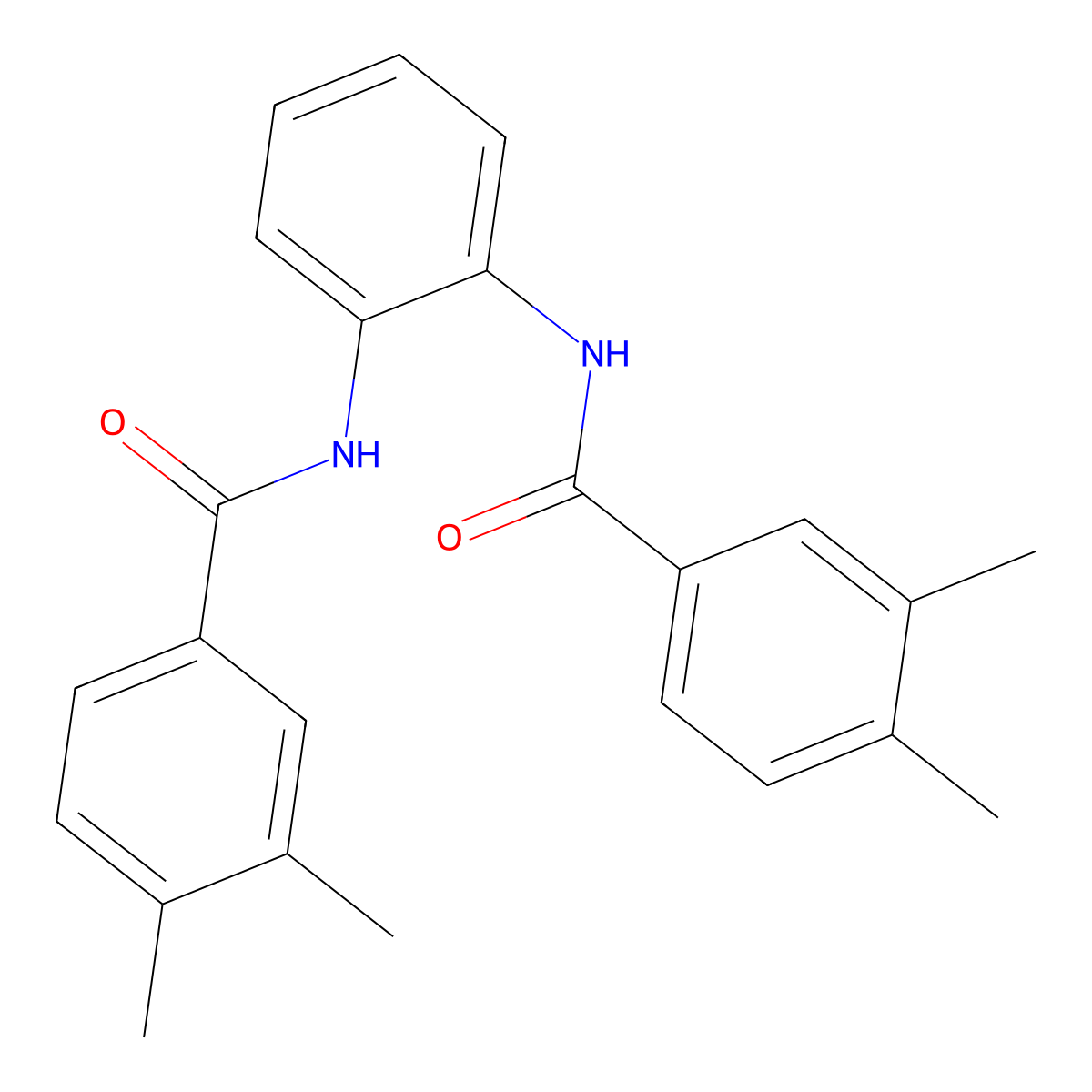 N-[2-[(3,4-dimethylbenzoyl)amino]phenyl]-3,4-dimethylbenzamide molecular structure, CAS 547721-16-4