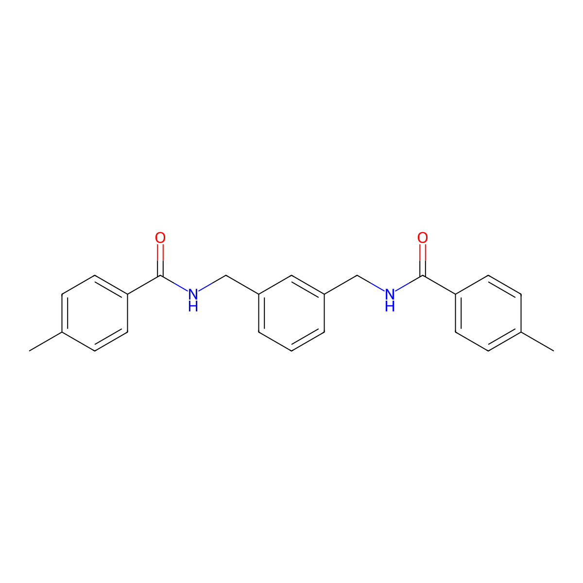 4-methyl-N-[[3-[[(4-methylbenzoyl)amino]methyl]phenyl]methyl]benzamide molecular structure, CAS 547721-37-9