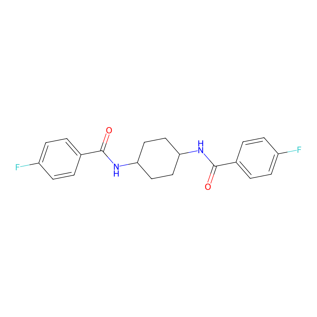 4-fluoro-N-[4-[(4-fluorobenzoyl)amino]cyclohexyl]benzamide molecular structure, CAS 547721-53-9